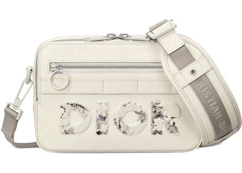 white calfskin dior and daniel arsham safari messenger bag|Dior x Daniel Arsham Safari Messenger Bag Calfskin White.